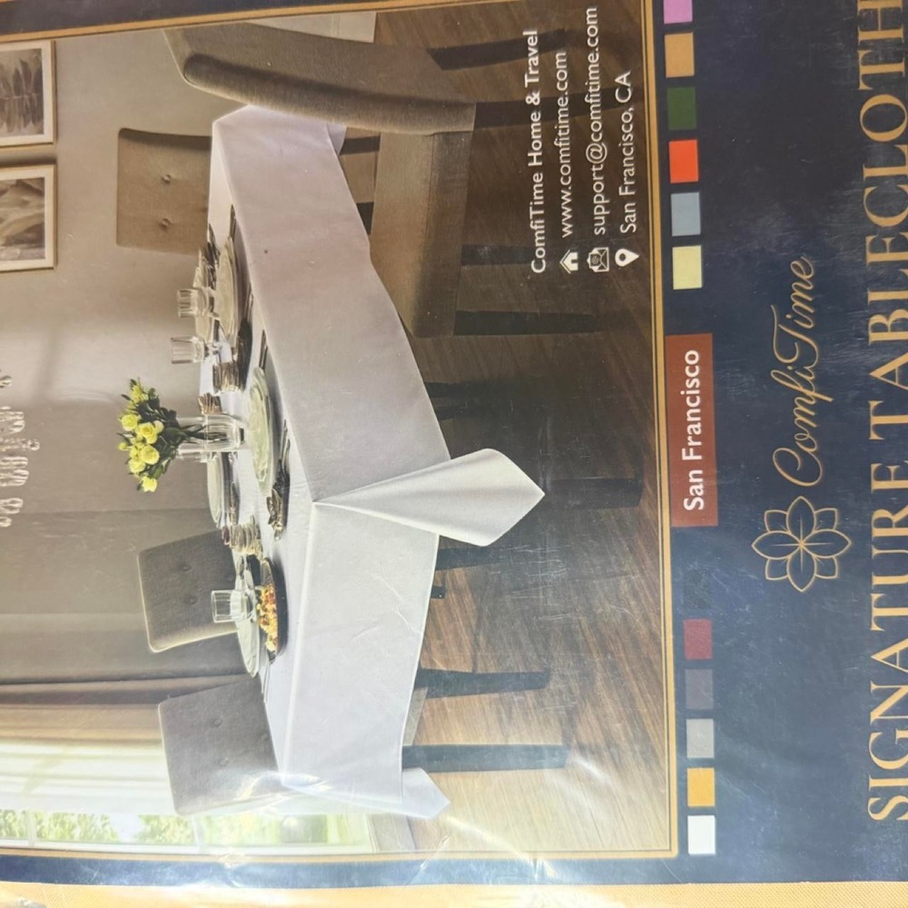ComfiTime Signature Tablecloth 60x60 Gold Square Polyester Spill Resistant